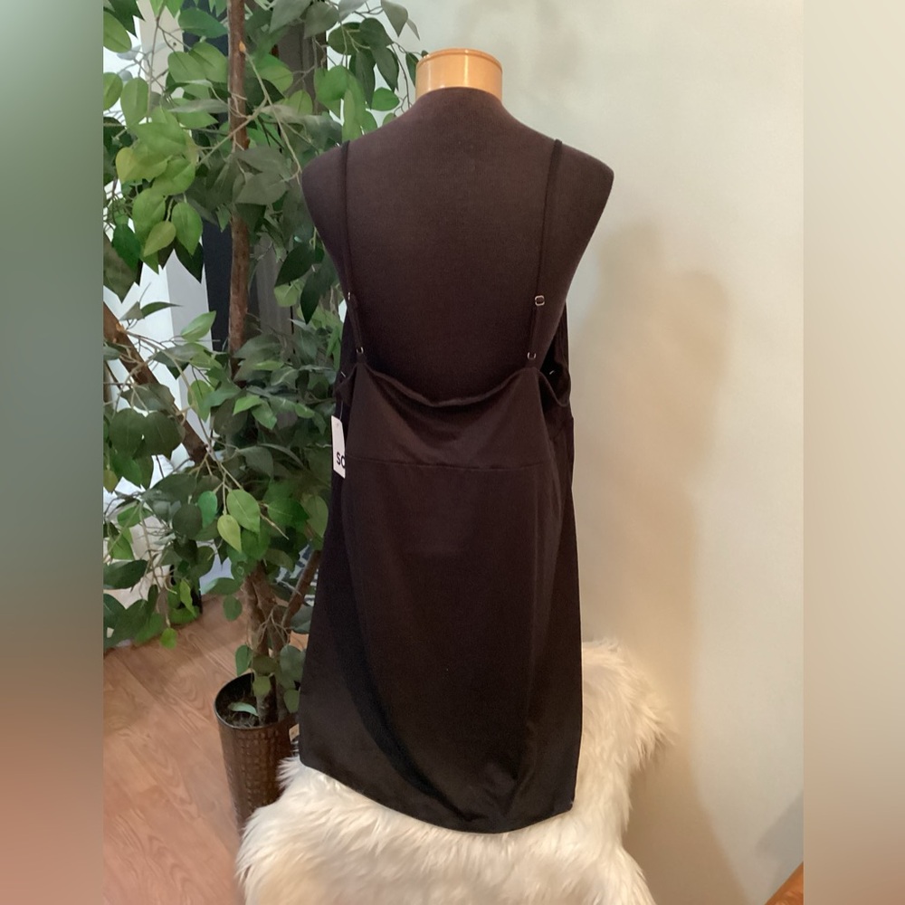 SO Plus Size 2X Black O-Ring Fit & Flare Mini Dress Adjustable Straps NWT - Picture 3 of 13